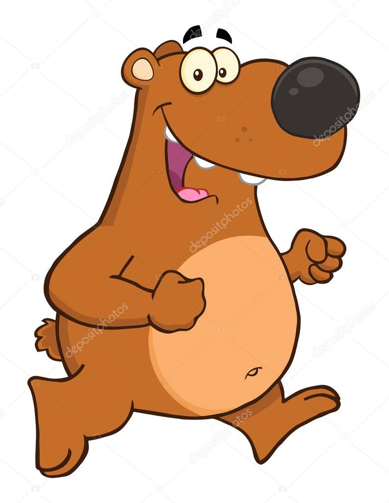 Happy Brown Bear Cartoon Character — Stock Vector © HitToon #141922532