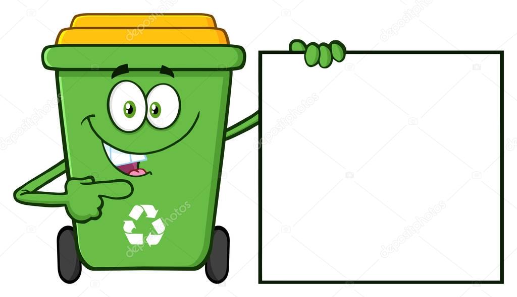 Talking Green Recycle Bin Cartoon 