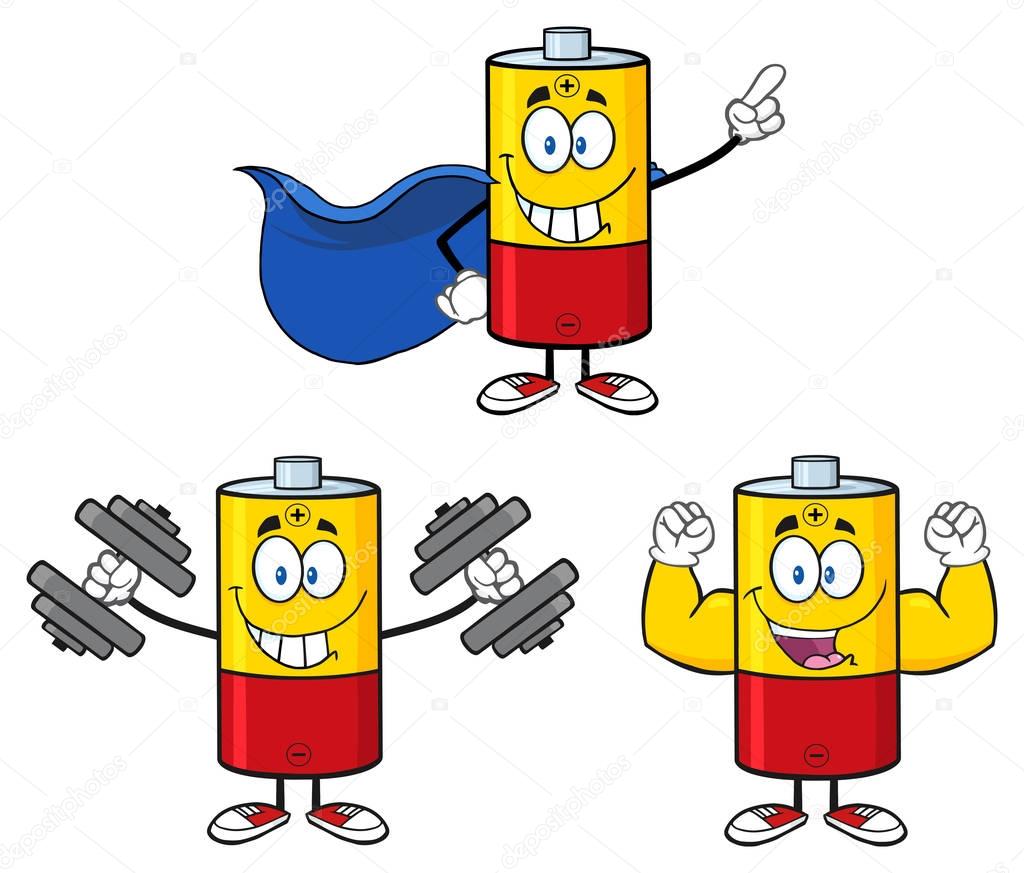Battery Cartoon Mascot Character