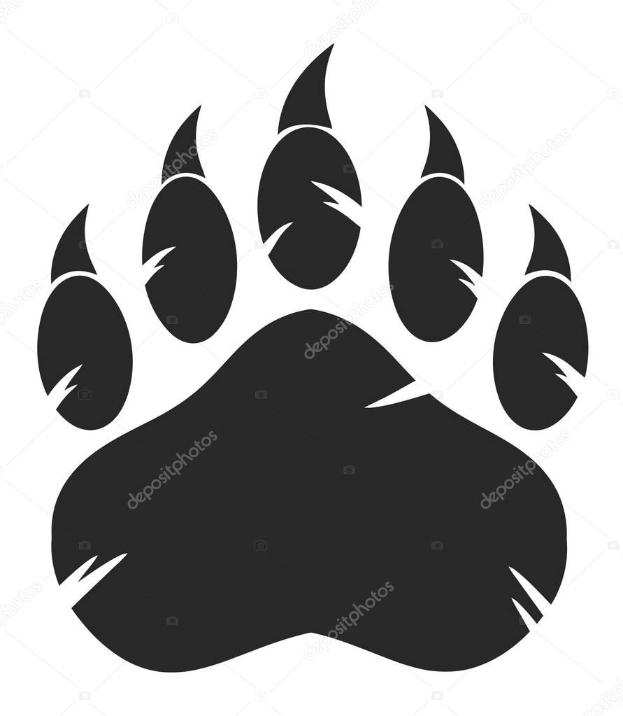 Black Bear Paw With Claws. 