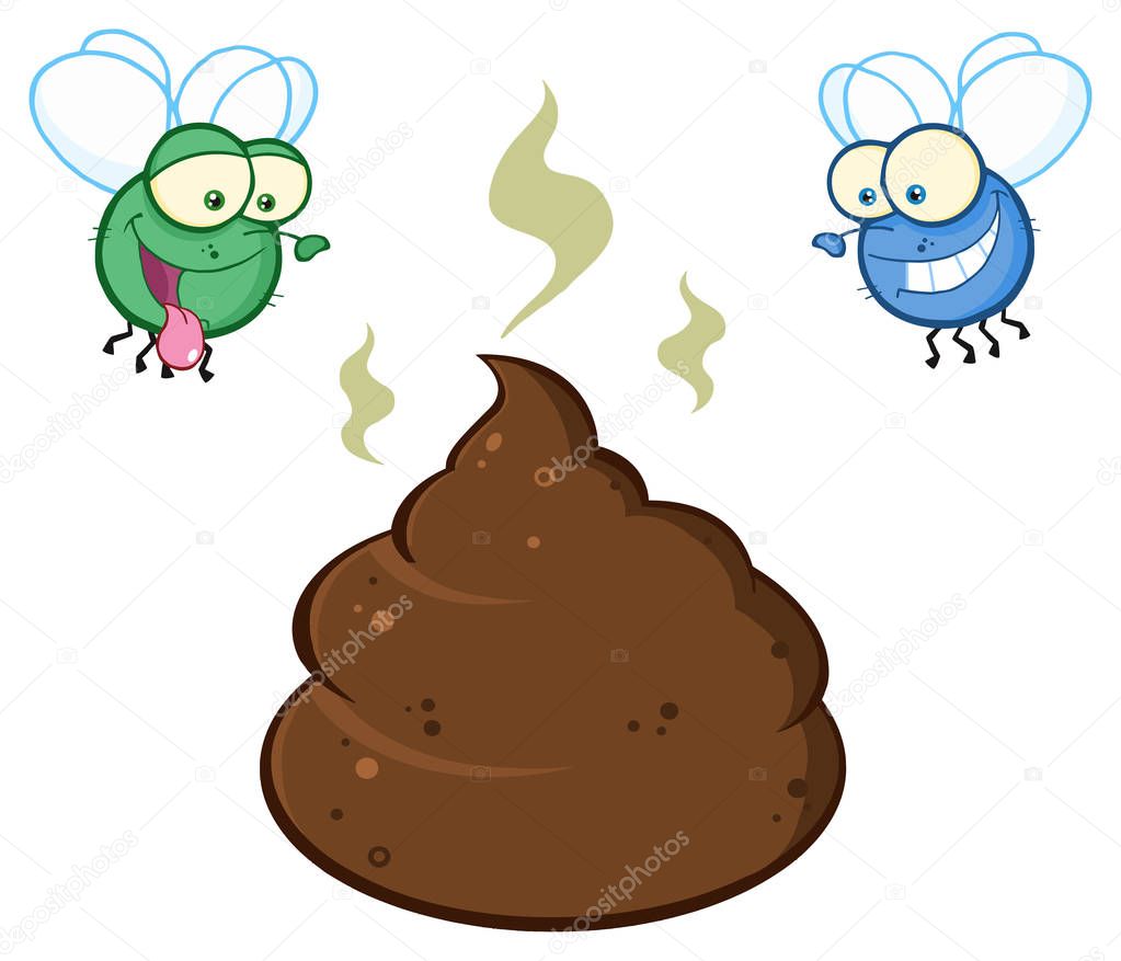 Happy Poop Cartoon Mascot Character 