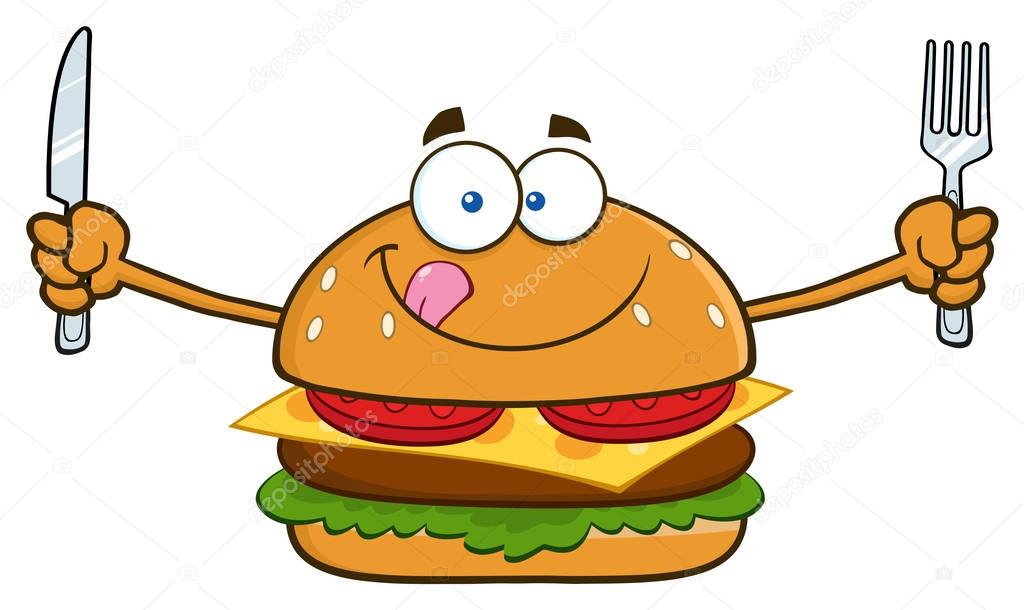 Burger Cartoon Character 