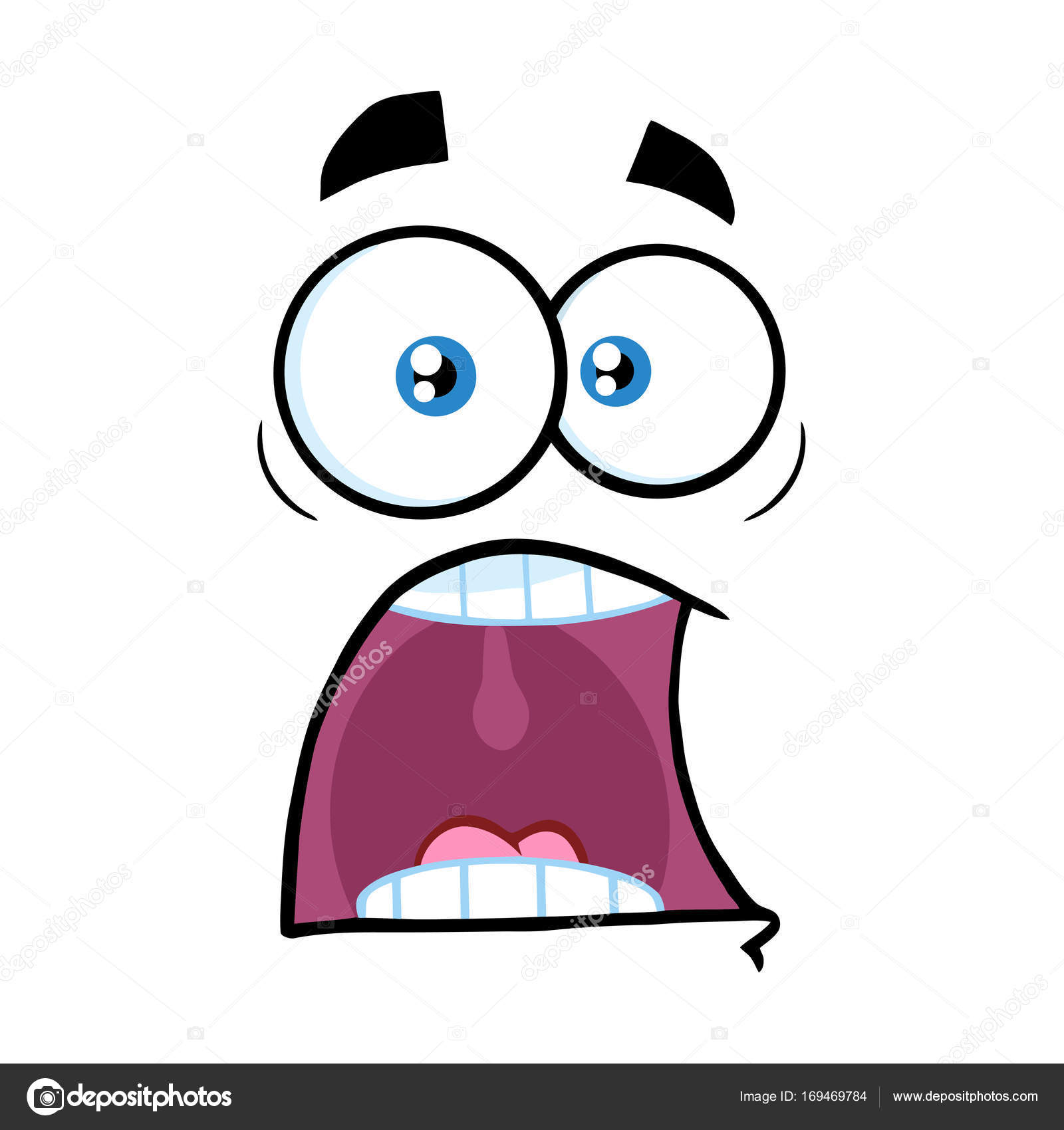 ショックを受けた漫画の顔 — ストックベクター © HitToon #169469784