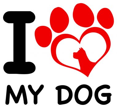 Yazdırma pençe ve köpek siluet baş Logo 