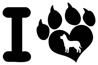 Siyah kalp ve siluet Logo