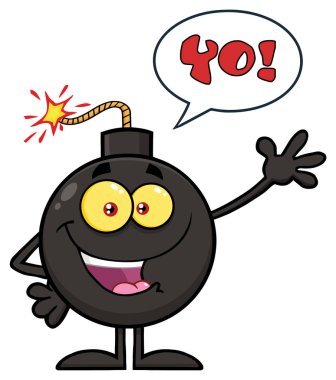 Bomba karakter için tebrik sallayarak