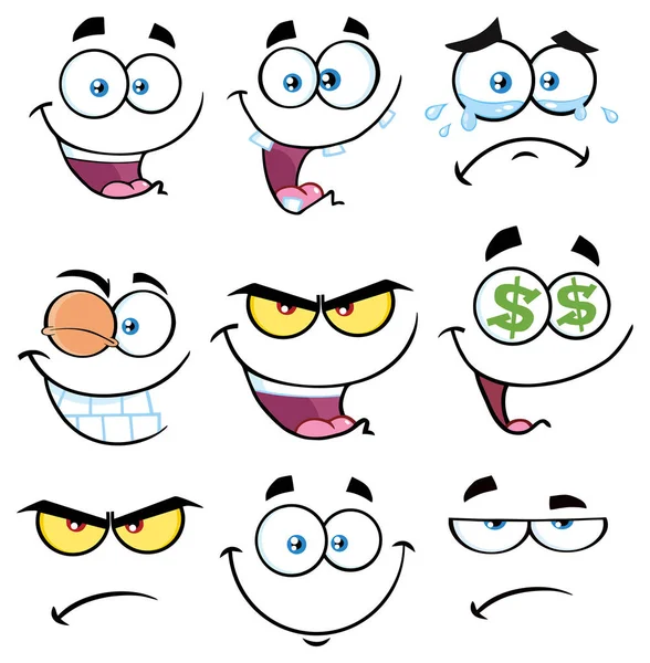 Conjunto de expresiones faciales — Vector de stock