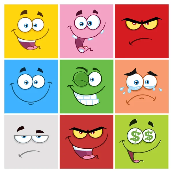 Conjunto de expresiones faciales — Vector de stock