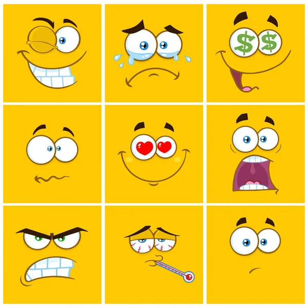 Conjunto de expresiones faciales — Vector de stock