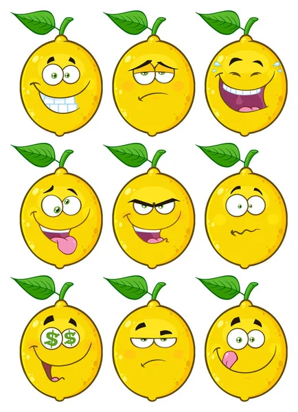 Set di limoni emotivi — Vettoriale Stock