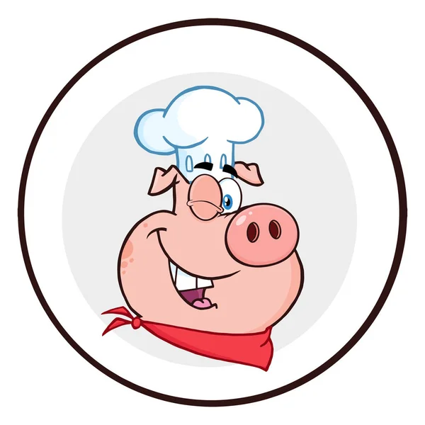 Bannière de porc de chef Winking — Image vectorielle