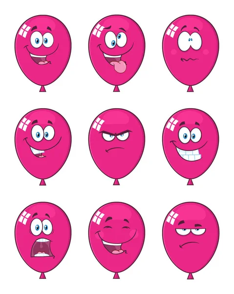 Conjunto de Globos Personajes de Expresión — Vector de stock