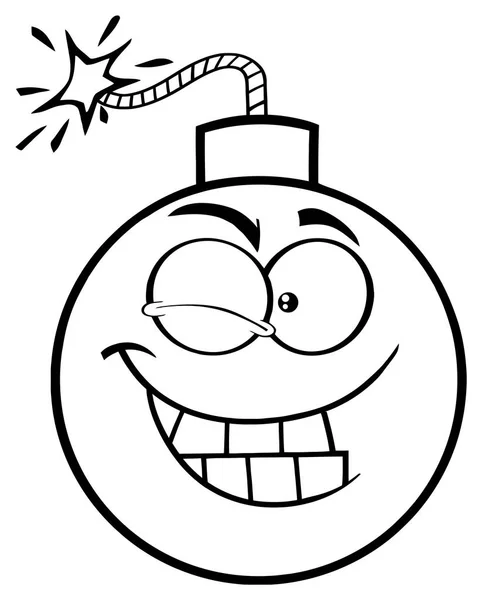 Clin d'oeil Cartoon Face Bombe — Image vectorielle