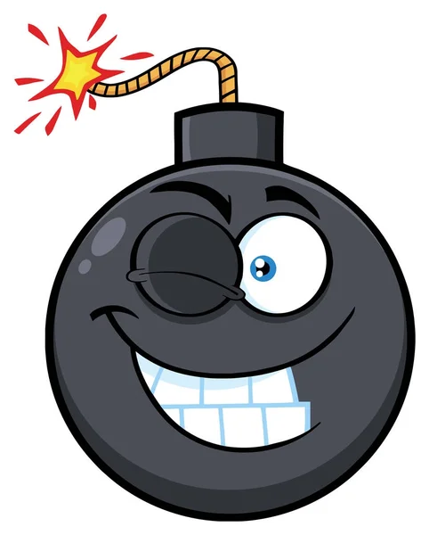 Подмигивающая карикатурная бомба — стоковый вектор