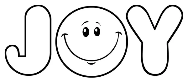 Logo Joy con faccia sorridente — Vettoriale Stock