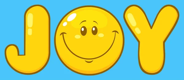 Logo Joy con faccia sorridente — Vettoriale Stock