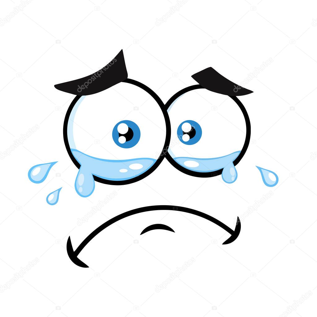 Llorando cara de dibujos animados — Archivo Imágenes Vectoriales