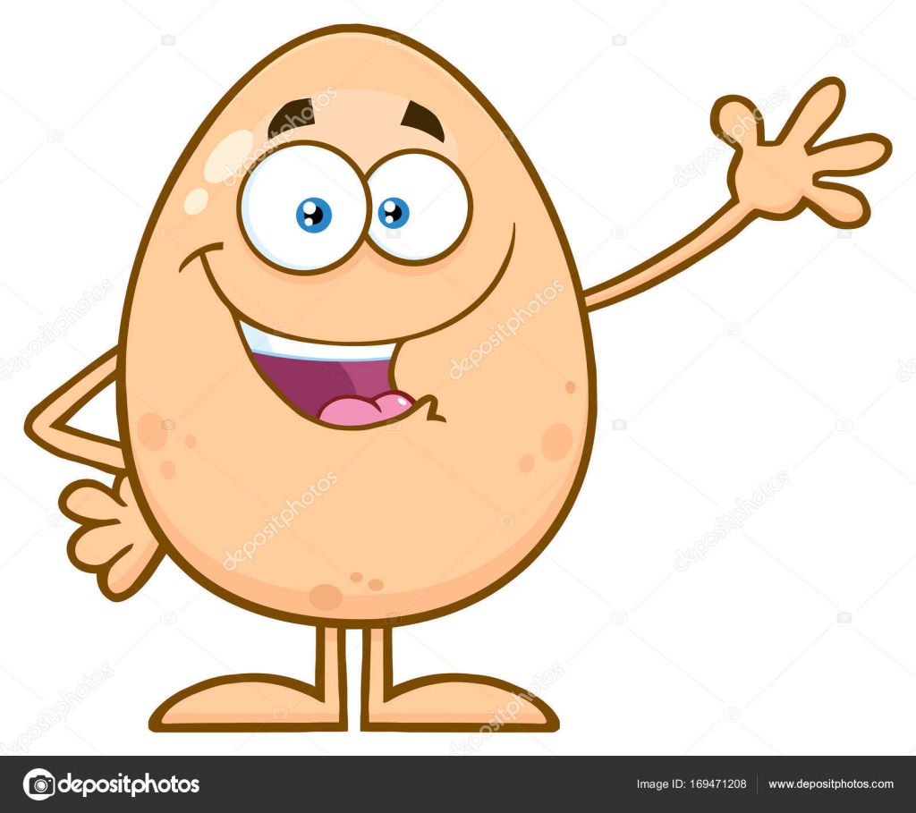 Egg Character Waving Stock Vector Image by ©HitToon #169471208