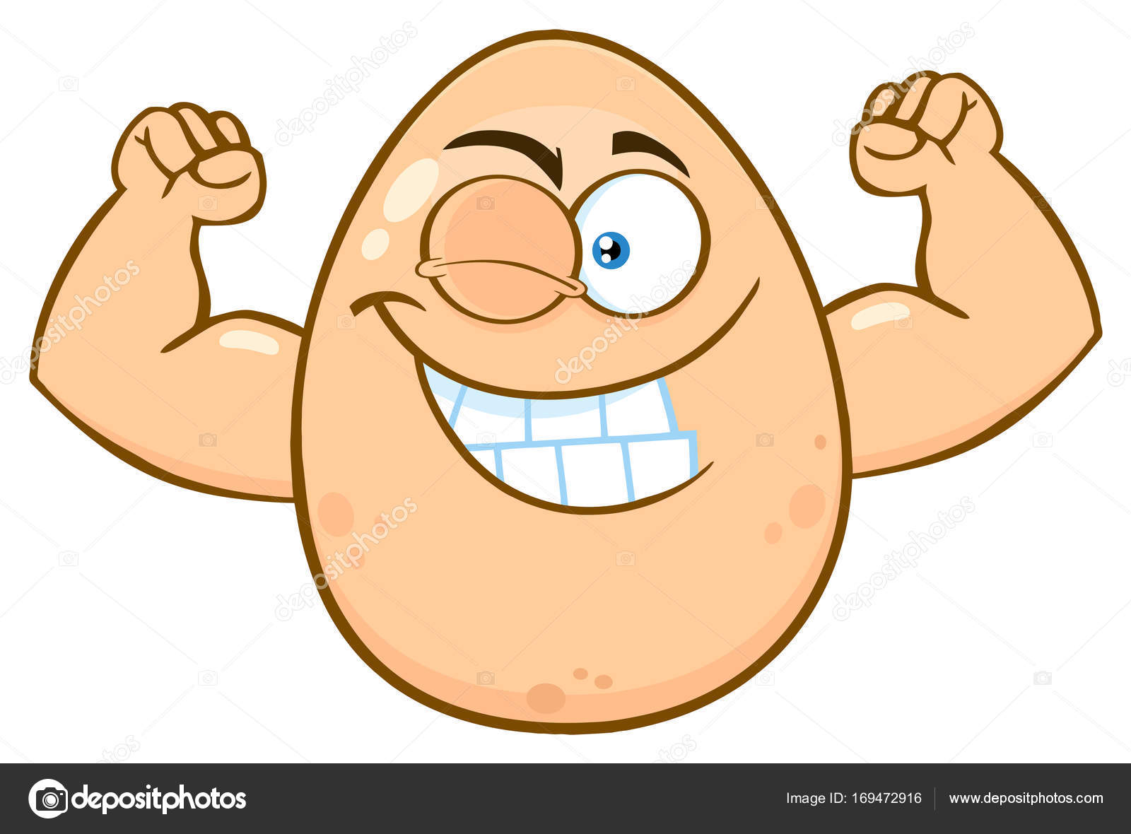 Egg Character Showing Muscles Stock Vector Image by ©HitToon #169472916