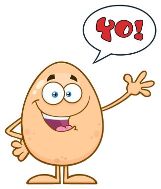 Yumurta karakter sallayarak