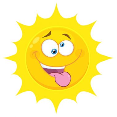 Çılgın güneş dil çıkıntılı