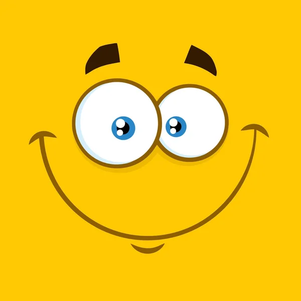 Sorridente volto cartone animato — Vettoriale Stock