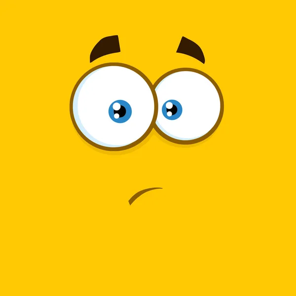 Κίτρινα Καρτούν Χαρακτήρα Πρόσωπο Σύγχυση — Διανυσματικό Αρχείο