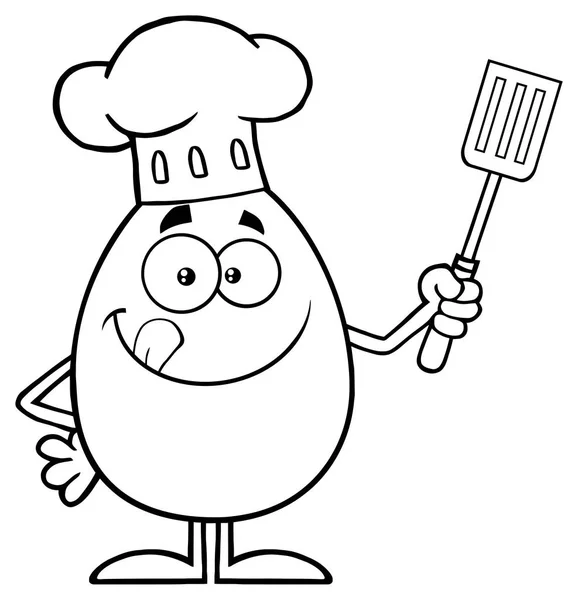 Chef Egg Holding Spatula — Stock Vector