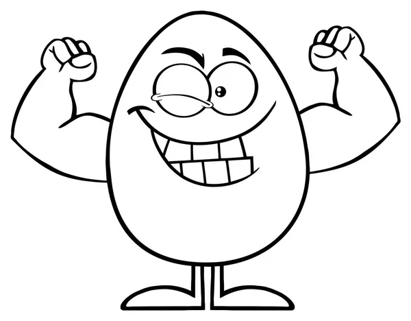 Charakter jajko Wyświetlono mięśni — Wektor stockowy