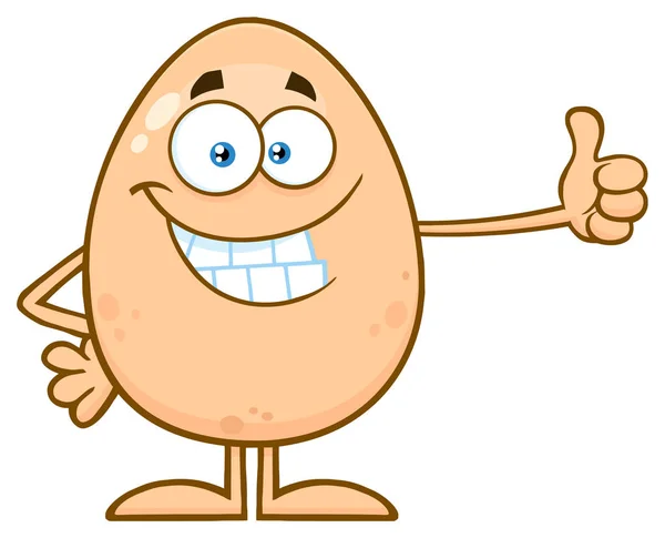 Cartoon Egg With Thumb Up — Stock Vector