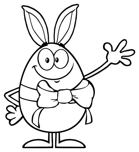 Bunny ei met opgeheven Hand — Stockvector