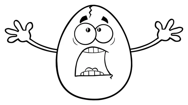 Персонаж испуганного треснутого яйца — стоковый вектор