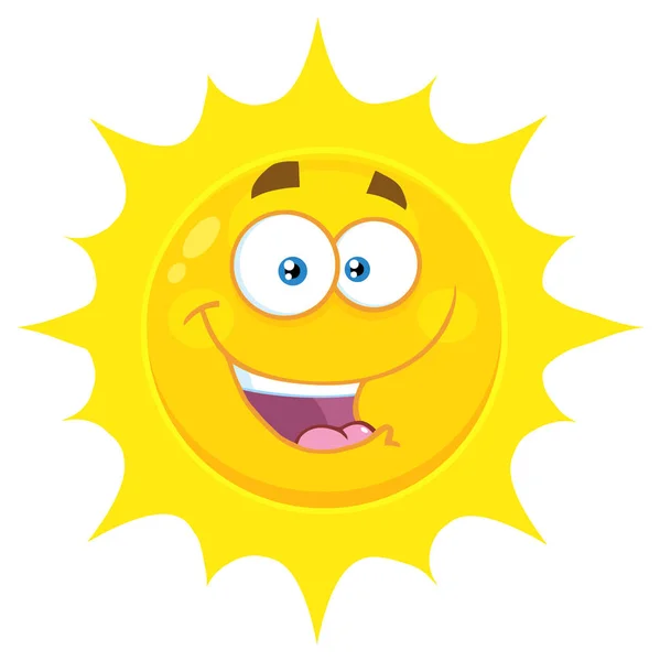 Cartoon Sun Smiling — Stock Vector