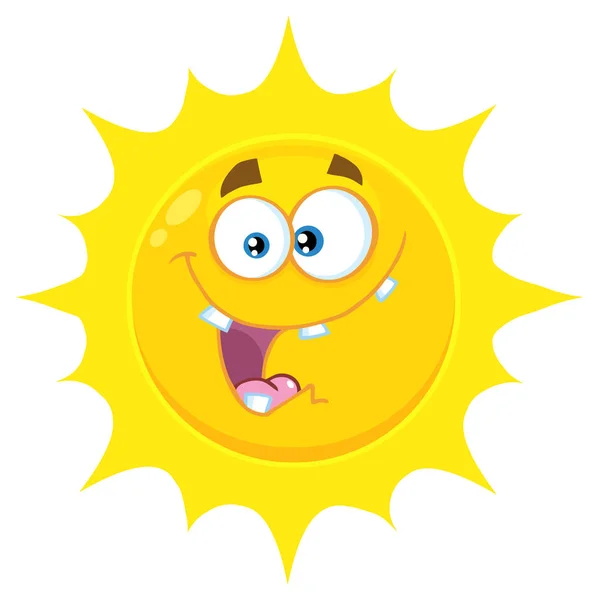 歯のない笑みを浮かべて漫画太陽 — ストックベクタ