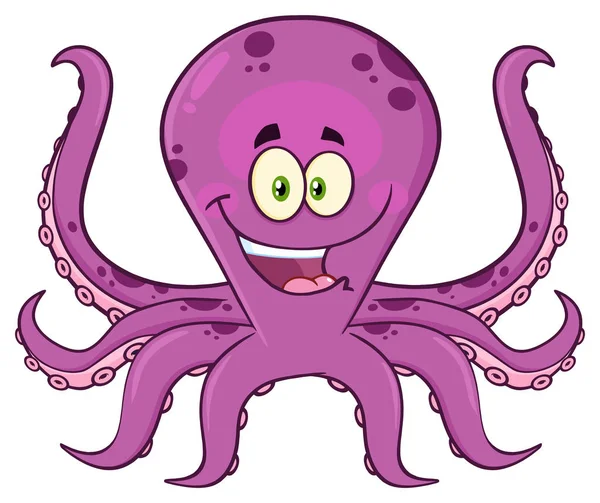 Šťastný karikatura chobotnice — Stockový vektor
