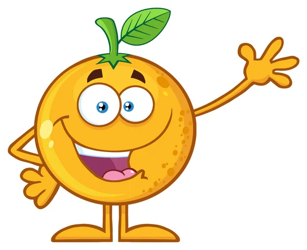 Caractère de fruit orange souriant — Image vectorielle