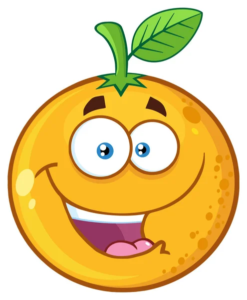 Caractère Bande Dessinée Fruits Orange Souriant — Image vectorielle