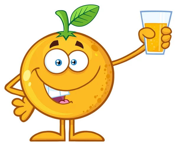 Carácter sonriente de fruta naranja — Vector de stock