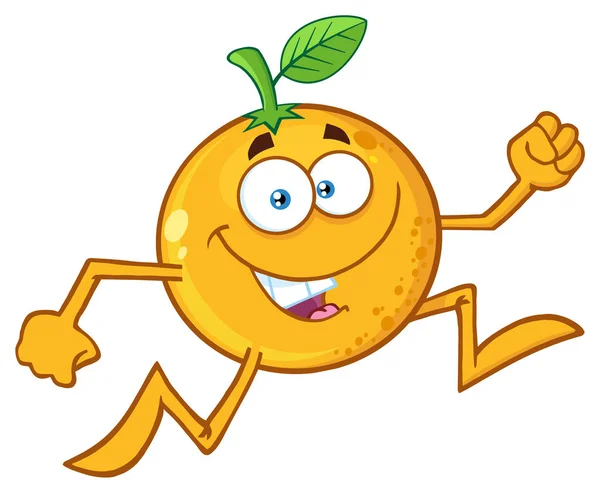 Carácter sonriente de fruta naranja — Vector de stock