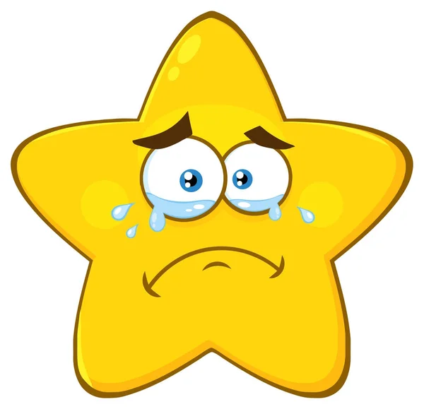 Crying Star Personaje de dibujos animados — Vector de stock