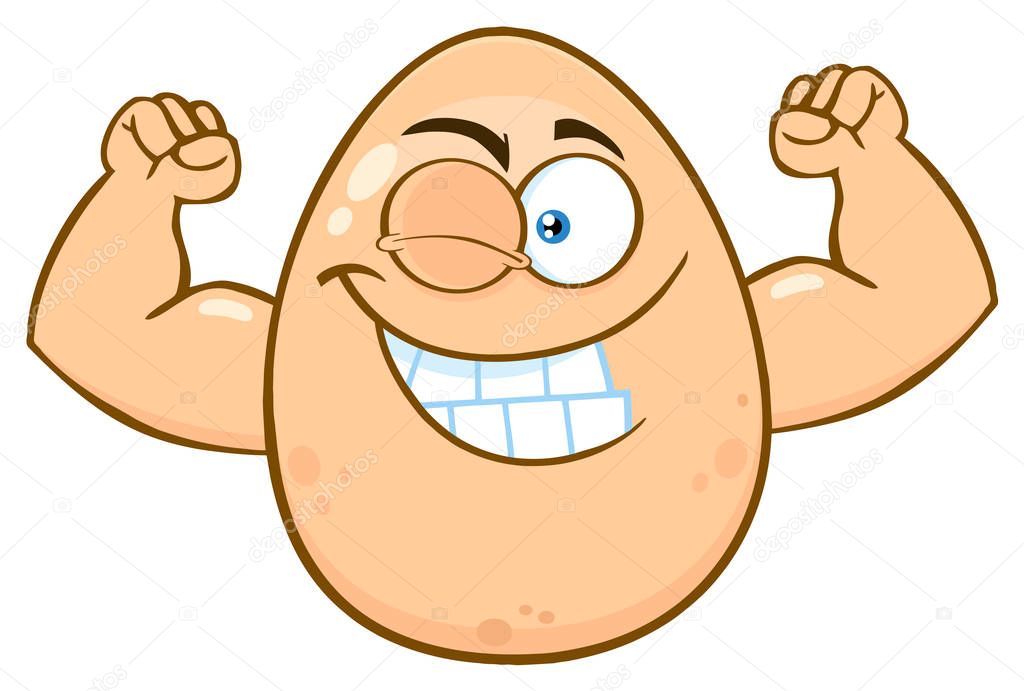 Egg Character Showing Muscles