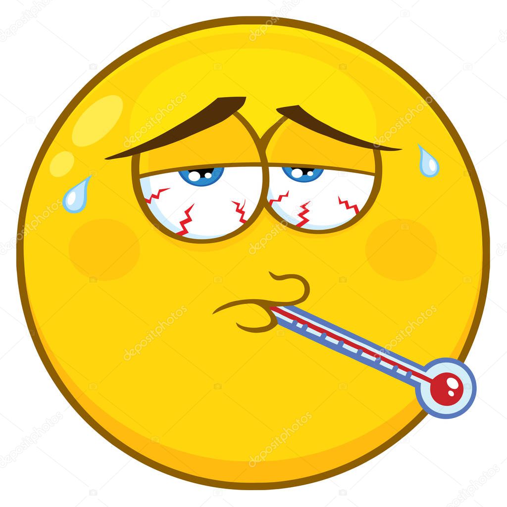 Clipart: sick face | Sick Cartoon Face — Stock Vector © HitToon #169473710