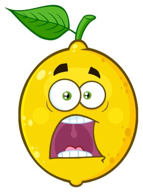 Korkmuş limon karikatür yüz