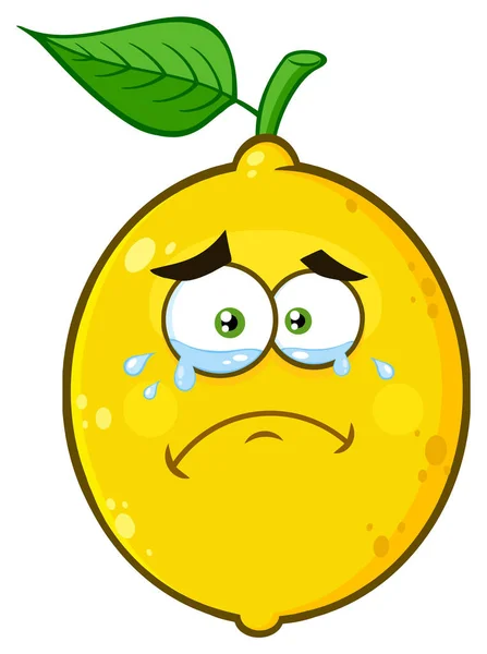 Weinen Zitronen Karikatur Gesicht — Stockvektor