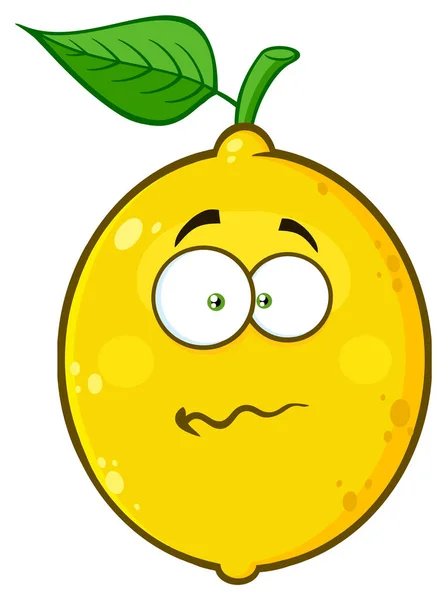 Nervoso Lemon Cartoon Face —  Vetores de Stock