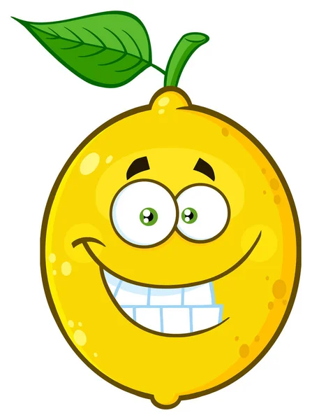 式で面白い黄色いレモン漫画顔文字 — ストックベクタ