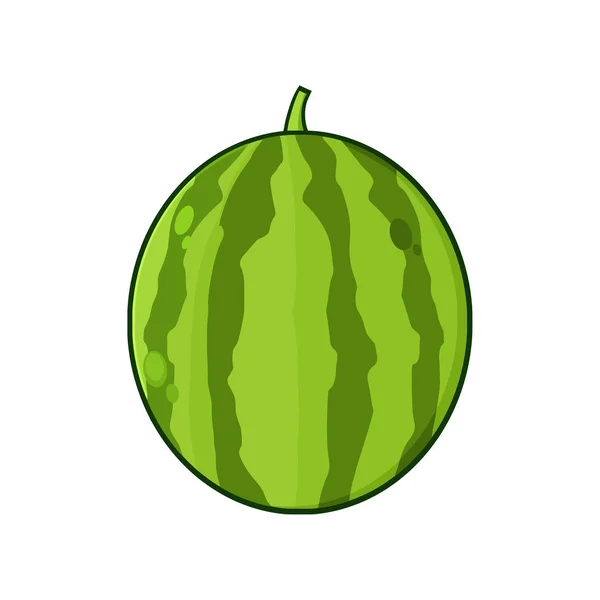 Desenho Desenhos Animados Fruta Fresca Melancia Verde — Vetor de Stock