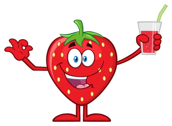 Karakter kartun strawberry - Stok Vektor