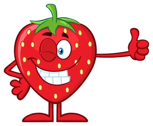 Strawberry Cartoon Character — Stock Vector