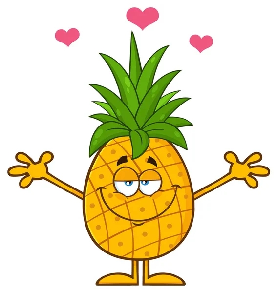 Personnage de dessin animé ananas — Image vectorielle